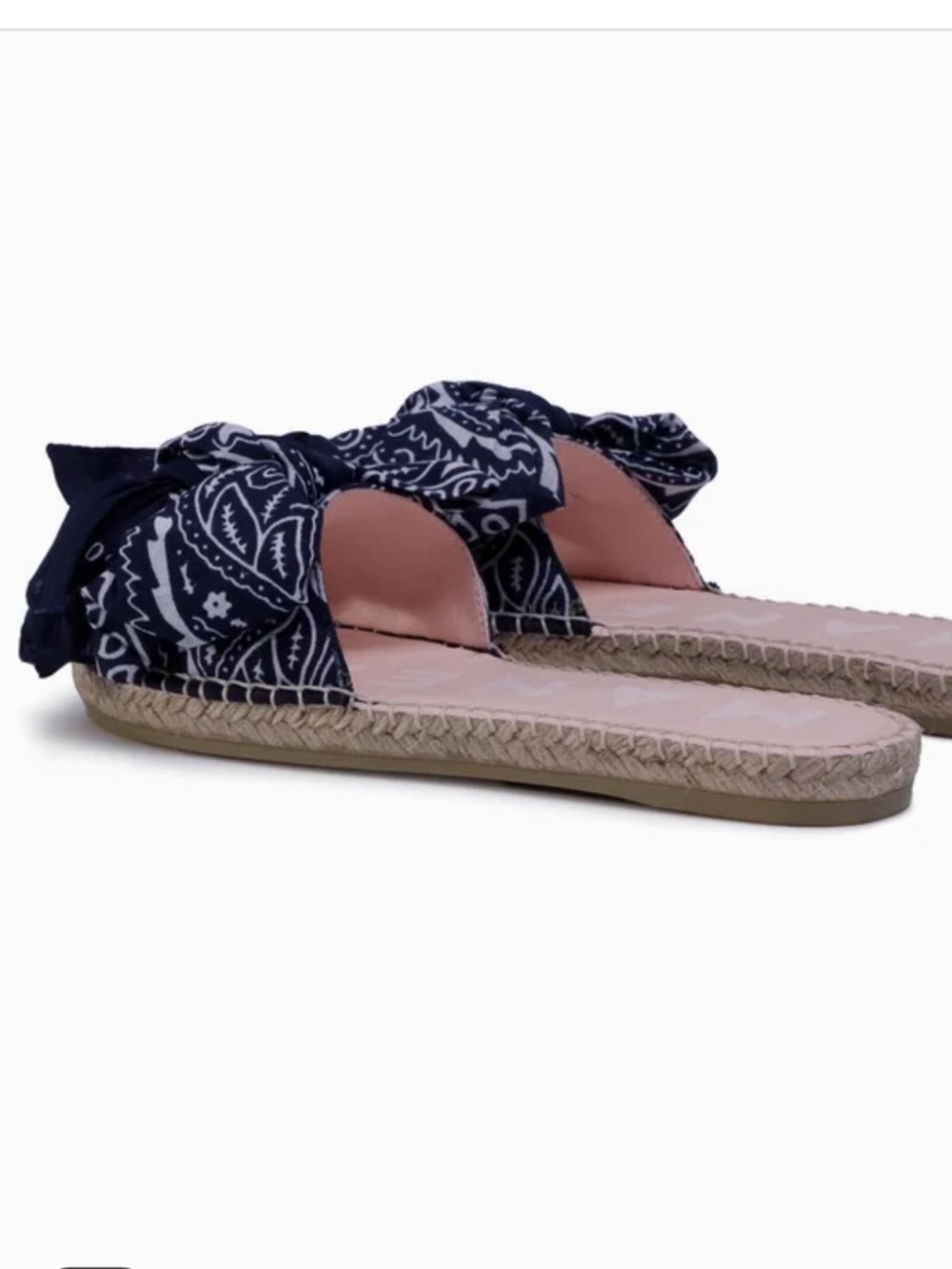 Manebi  bandana bow espadrille slides size 39